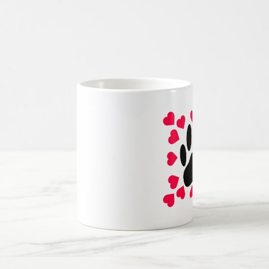 Zwart handschrift afdrukken met hartvormen koffiemok (Center)