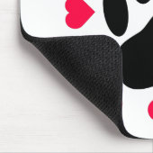 Zwart handschrift afdrukken met hartvormen muismat (Hoek)