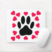 Zwart handschrift afdrukken met hartvormen muismat (Met muis)