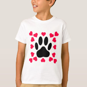 Zwart handschrift afdrukken met hartvormen t-shirt