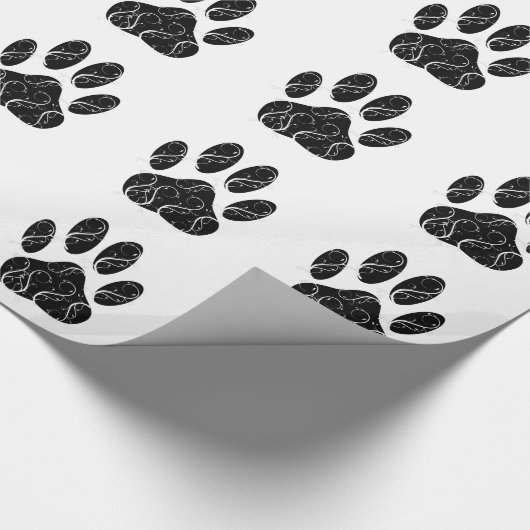 Zwart handschrift afdrukken met witte kleuren cadeaupapier (Hoek)