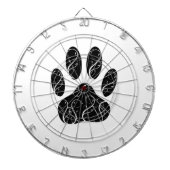 Zwart handschrift afdrukken met witte kleuren dartbord (Voorkant)