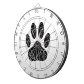 Zwart handschrift afdrukken met witte kleuren dartbord (Voorkant Rechts)