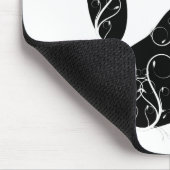 Zwart handschrift afdrukken met witte kleuren muismat (Hoek)