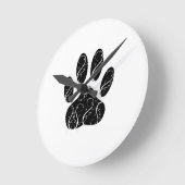 Zwart handschrift afdrukken met witte kleuren ronde klok (Hoek)