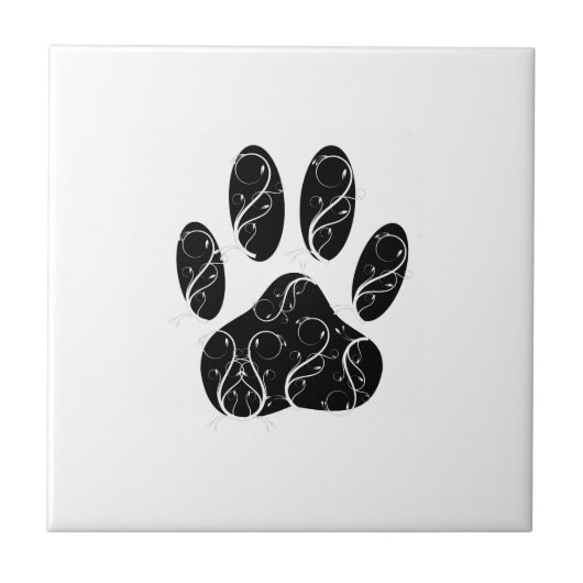 Zwart handschrift afdrukken met witte kleuren tegeltje (Voorkant)