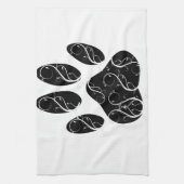 Zwart handschrift afdrukken met witte kleuren theedoek (Verticaal)