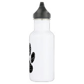 Zwart handschrift afdrukken met witte kleuren waterfles  (Rechts)