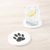 Zwart handschrift afdrukken met witte kleuren zandsteen onderzetter (Zijkant)