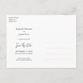 Zwart Handschrift Eenvoudige foto Sla de datum op Aankondigingskaart (Achterkant)