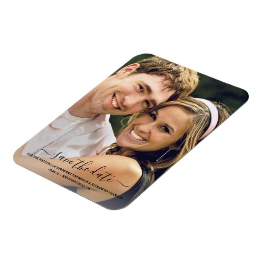 Zwart  handschrift Foto opslaan Datum Magneet (Linkerzijde)