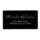 Zwart handschrift met verzendadres label (Voorkant)