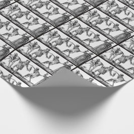 Zwart handschrift met vingerafdruk cadeaupapier