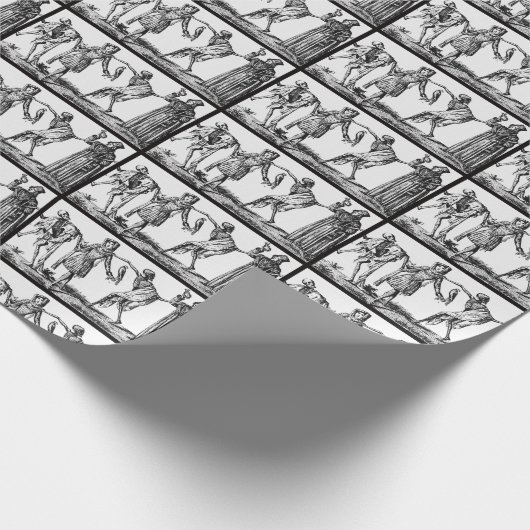 Zwart handschrift met vingerafdruk cadeaupapier (Hoek)