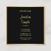 Zwart handschrift met zwarte gouden handschrift Le Vierkante Visitekaartje (Achterkant)