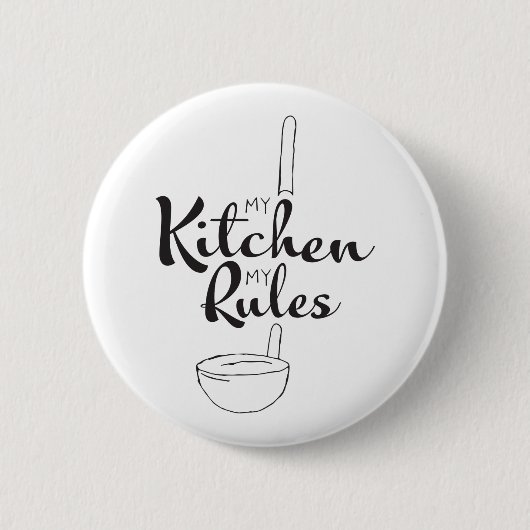 Zwart handschrift Mijn keuken met mijn Button (Voorkant)
