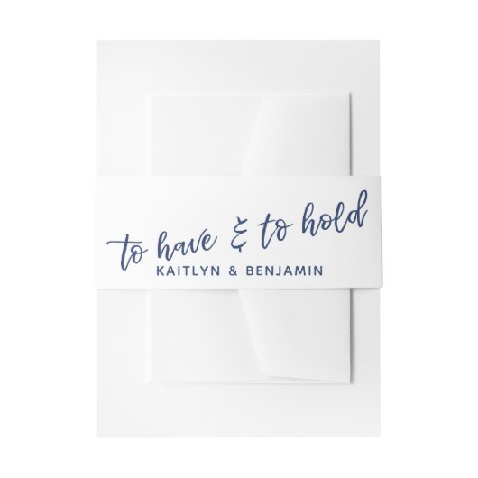 Zwart handschrift om te hebben & om marine wit te  uitnodigingen wikkel (Voorkant Voorbeeld)