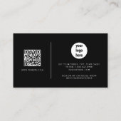 Zwart handschrift QR Code Sociale media Visitekaartje (Achterkant)