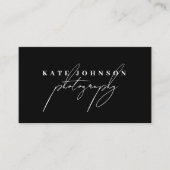 Zwart handschrift QR Code Sociale media Visitekaartje (Voorkant)