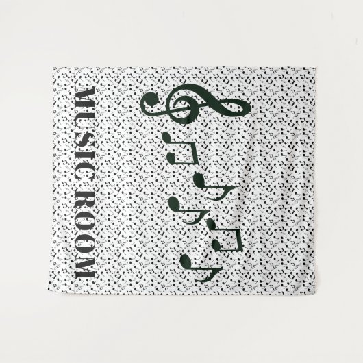 Zwart handschrift wandkleed (Voorkant (horizontaal))