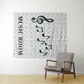 Zwart handschrift wandkleed (In Situ (horizontaal))