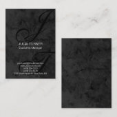 Zwart handschrift zwart monogram grijs Uniek Visitekaartje (Voorkant / Achterkant)