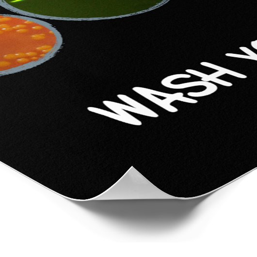 Zwart handwasveiligheids-poster poster (Hoek)