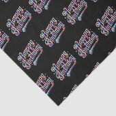 Zwart Happy Birthday Diamond Tissuepapier (Detail)