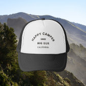 Zwart Happy Camper Camping Crest Trucker Pet