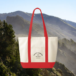  Zwart Happy Camper Camping Crew Rode sierlijst Tote Bag