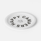 Zwart Happy Campers Camping Trip Custom Papieren Bordje (Gekanteld)