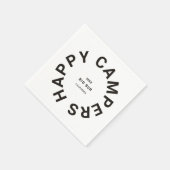 Zwart Happy Campers Camping Trip Custom Servet (Hoek)