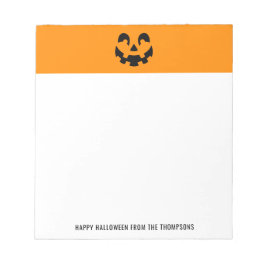 Zwart Happy Halloween pompoen gezicht vorm op Sina Notitieblok