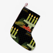 Zwart Happy Kwanzaa Kerstkous Kleine Kerstsok (Voorkant (Hangend))
