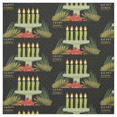 Zwart Happy Kwanzaa stof (Swatch)