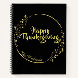 Zwart Happy Thanksgiving Familie Spiral Notitieboe Notitieboek