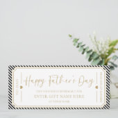 Zwart Happy Vaderdag Cadeaubon Kaart (Staand voorkant)