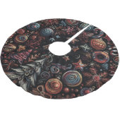 Zwart Hard Pastels Tekening Kerstmis Motieven Kerstboom Rok (Gekanteld)