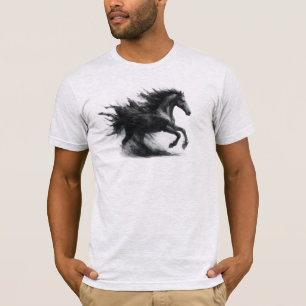 Zwart hardloop paard grafisch T-shirt