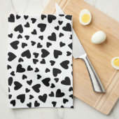 Zwart hart Aangepaste achtergrondkleur Theedoek (Quarter Fold)