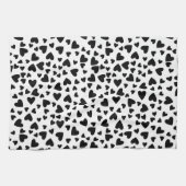 Zwart hart Aangepaste achtergrondkleur Theedoek (Horizontaal)