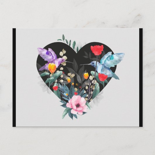 Zwart hart briefkaart (Voorkant)