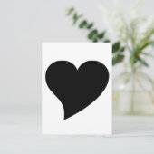 Zwart hart briefkaart (Staand voorkant)