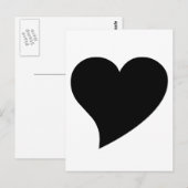 Zwart hart briefkaart (Voorkant / Achterkant)