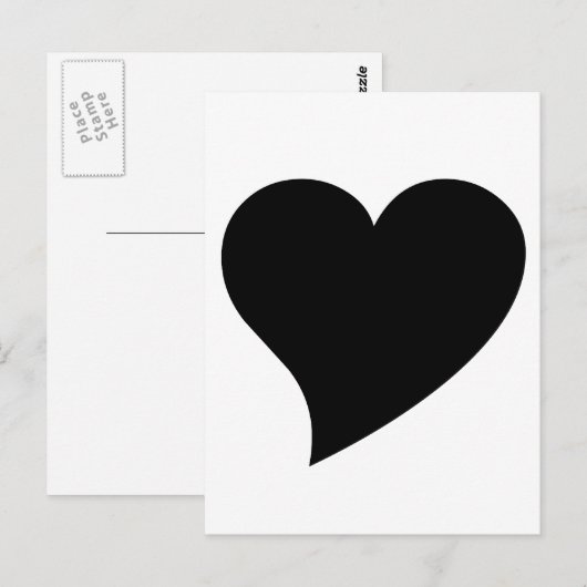 Zwart hart briefkaart (Voorkant / Achterkant)