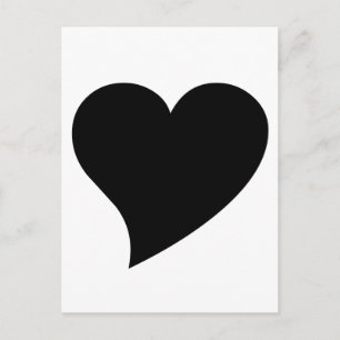Zwart hart briefkaart