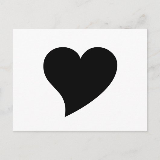 Zwart hart briefkaart (Voorkant)