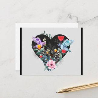 Zwart hart briefkaart
