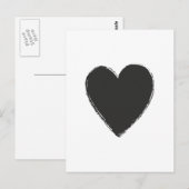 Zwart hart briefkaart (Voorkant / Achterkant)