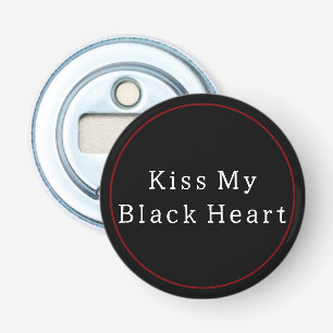 Zwart hart button flesopener